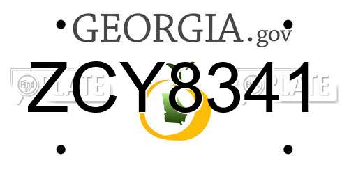 ZCY8341 Georgia License Plate