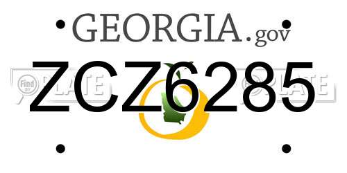 ZCZ6285 Georgia License Plate