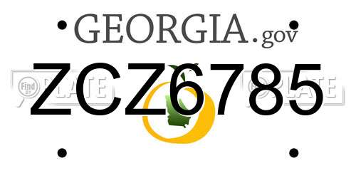 ZCZ6785 Georgia License Plate