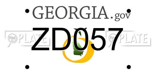 ZD057 Georgia License Plate