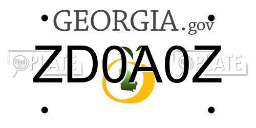 ZD0A0Z Georgia License Plate
