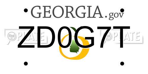 ZD0G7T Georgia License Plate