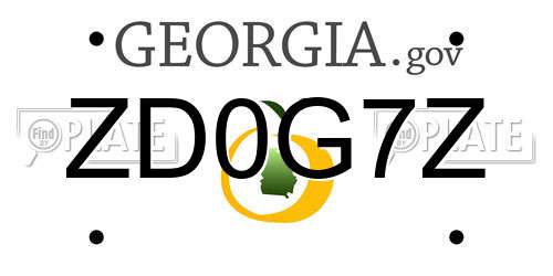 ZD0G7Z Georgia License Plate