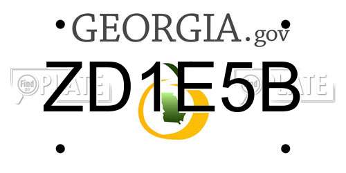 ZD1E5B Georgia License Plate