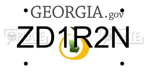 ZD1R2N Georgia License Plate