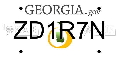 ZD1R7N Georgia License Plate
