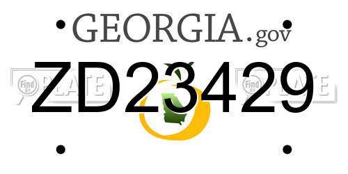 ZD23429 Georgia License Plate