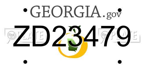 ZD23479 Georgia License Plate