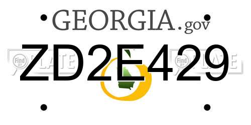 ZD2E429 Georgia License Plate