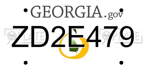ZD2E479 Georgia License Plate