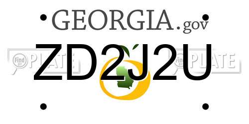 ZD2J2U Georgia License Plate