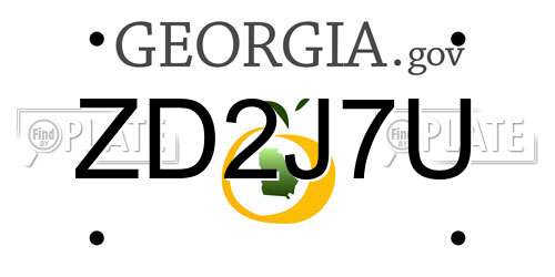 ZD2J7U Georgia License Plate