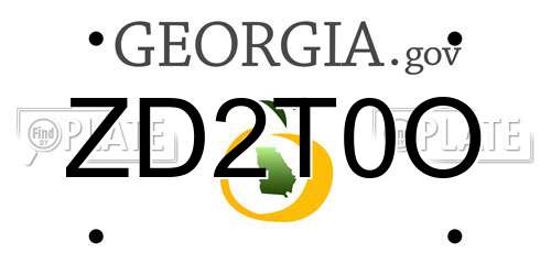 ZD2T0O Georgia License Plate