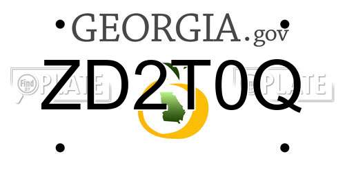 ZD2T0Q Georgia License Plate