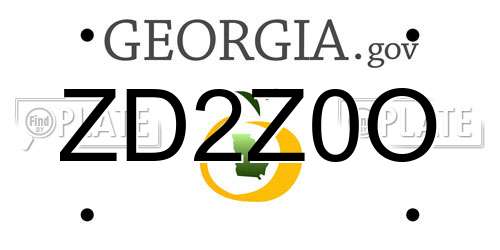 ZD2Z0O Georgia License Plate