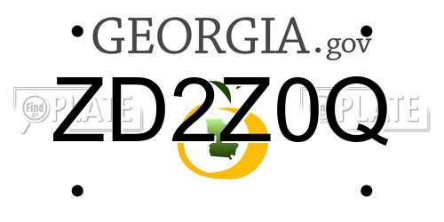 ZD2Z0Q Georgia License Plate