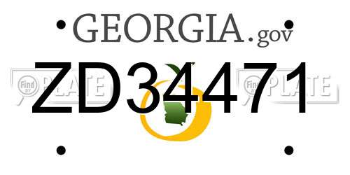 ZD34471 Georgia License Plate