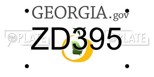 ZD395 Georgia License Plate