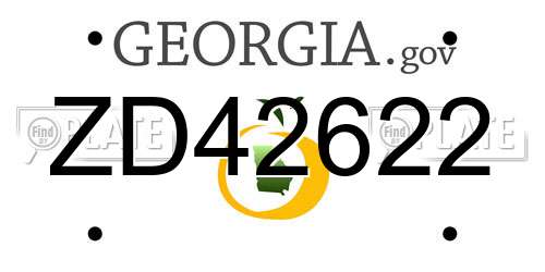 ZD42622 Georgia License Plate