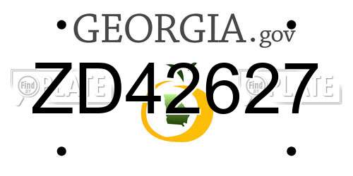 ZD42627 Georgia License Plate
