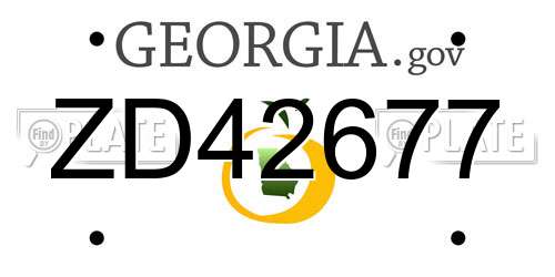 ZD42677 Georgia License Plate