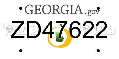 ZD47622 Georgia License Plate