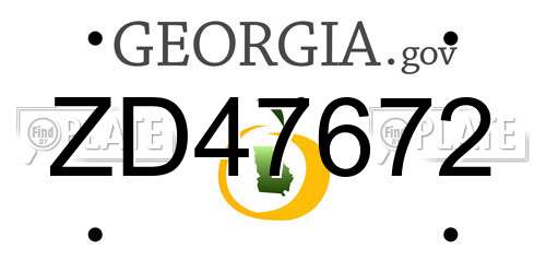ZD47672 Georgia License Plate