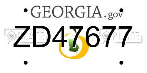 ZD47677 Georgia License Plate