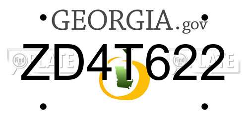ZD4T622 Georgia License Plate