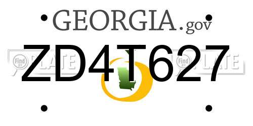 ZD4T627 Georgia License Plate