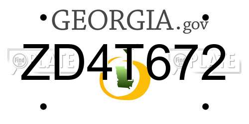 ZD4T672 Georgia License Plate