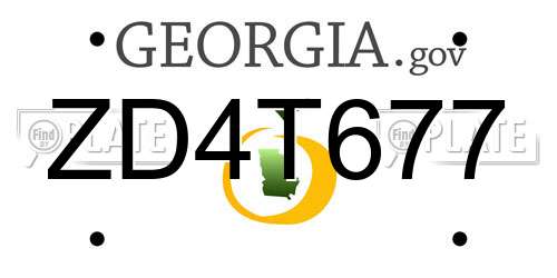 ZD4T677 Georgia License Plate