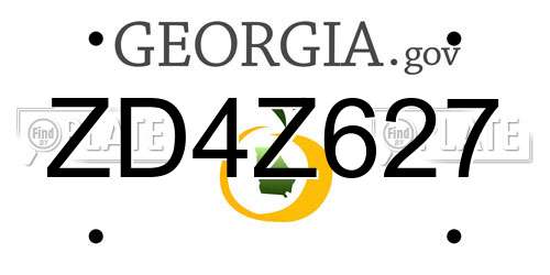 ZD4Z627 Georgia License Plate