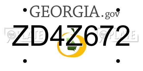 ZD4Z672 Georgia License Plate