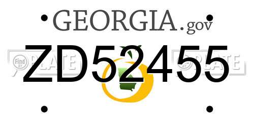 ZD52455 Georgia License Plate