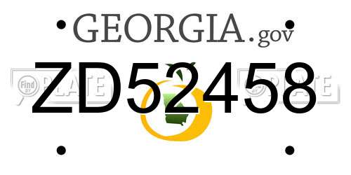 ZD52458 Georgia License Plate