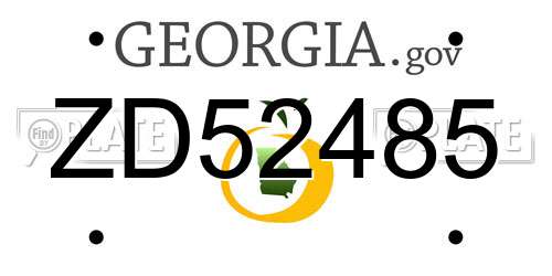 ZD52485 Georgia License Plate