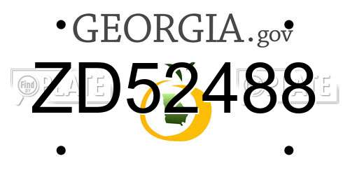 ZD52488 Georgia License Plate