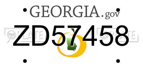 ZD57458 Georgia License Plate