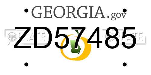 ZD57485 Georgia License Plate
