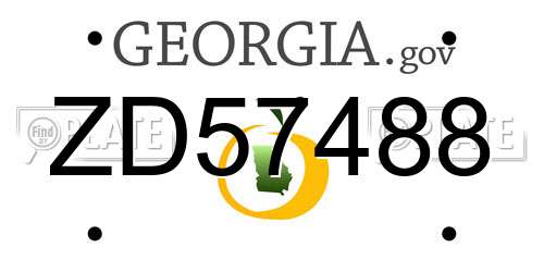 ZD57488 Georgia License Plate