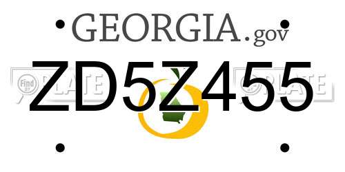 ZD5Z455 Georgia License Plate