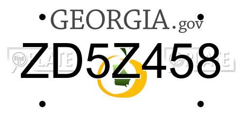 ZD5Z458 Georgia License Plate