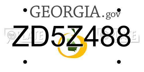 ZD5Z488 Georgia License Plate