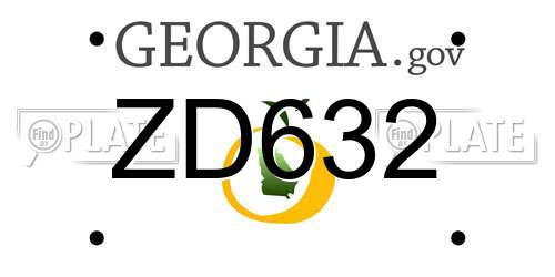ZD632 Georgia License Plate
