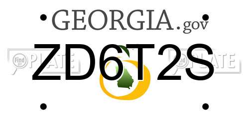 ZD6T2S Georgia License Plate