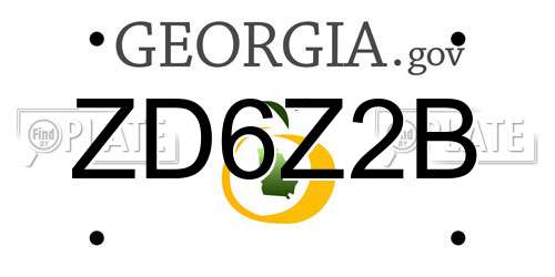 ZD6Z2B Georgia License Plate