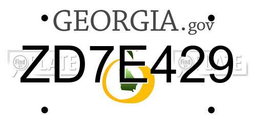 ZD7E429 Georgia License Plate