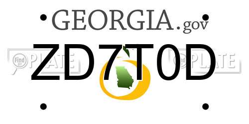 ZD7T0D Georgia License Plate