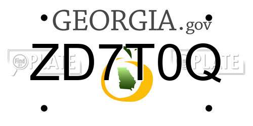 ZD7T0Q Georgia License Plate